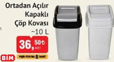 ORTADAN AÇILIR KAPAKLI ÇÖP KOVASI